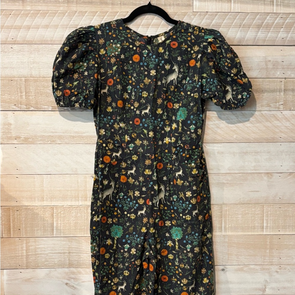 Samantha Pleet Unicorn Puff-Sleeeve Jumpsuit